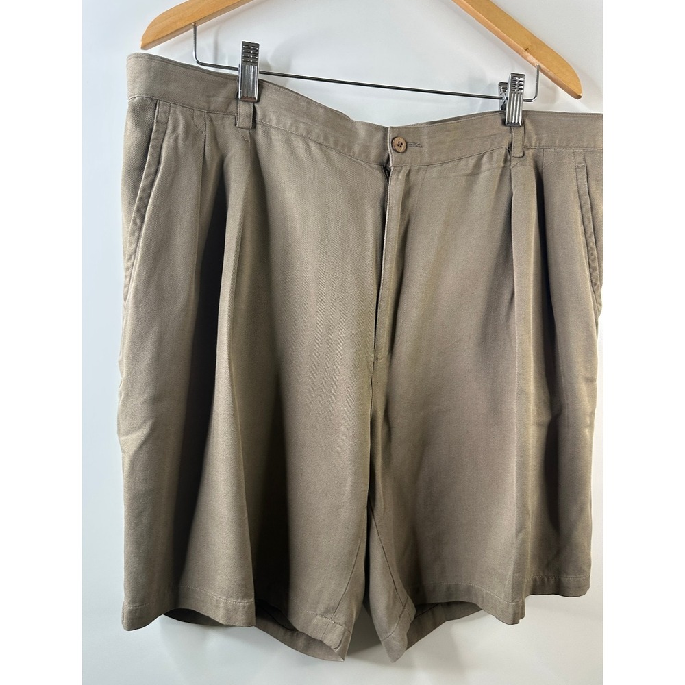 Tommy Bahama Silk Shorts Mens Size 40 Beige Chino Pleated Outdoor Golf *Flawed - Picture 3 of 16